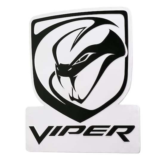 Dodge Viper Embossed Shaped Metal Wall Sign By American Art Decor in Black/White | 16.25" x 15.5" | Michaels®